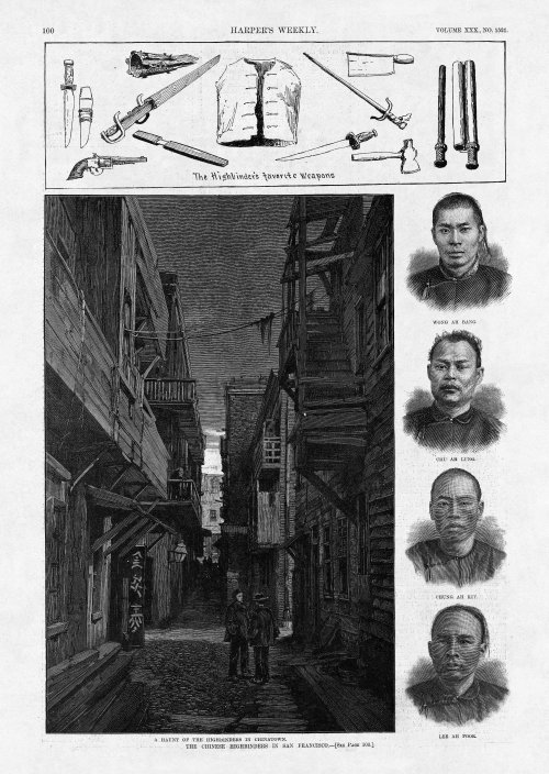 Chinese Highbinders and Weapons in San Francisco. Harper's Weekly, Feb. 13th, 1886. .  
