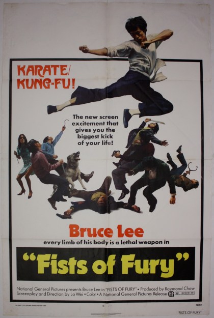 Vintage poster for the American release of Fists of Fury, originally produced for the Hong Kong market.