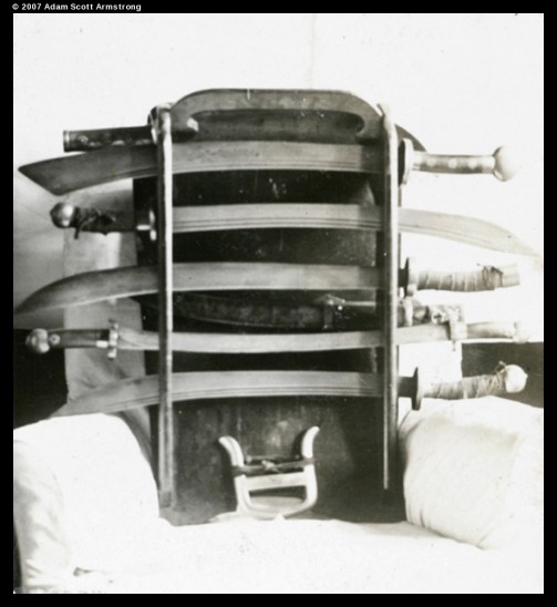 Confiscated weapons.  Shanghai Municipal Police Department, 1925.  University of Bristol, Historical Photographs of China. 