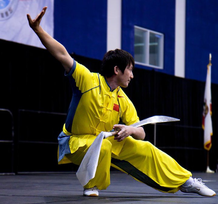 Chinese competitor at the unofficial 2008 Olympic Wushu "Exhibition" in Beijing.