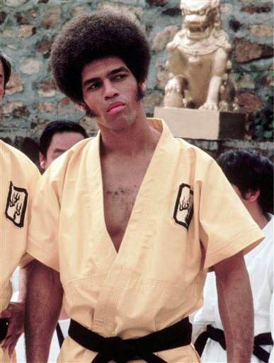 Jim Kelly on the set of "Enter the Dragon."