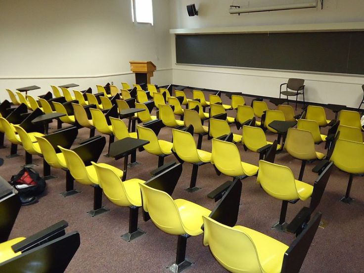 Yellow chairs at Rutgers University.  Source: Wikimedia.