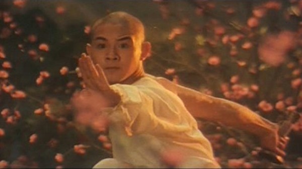 A still of Jet Li from Shaolin Temple.