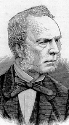 An engraving of Robert Fortune as he appeared in the 1850s and 1860s.  Source: Wikimedia.