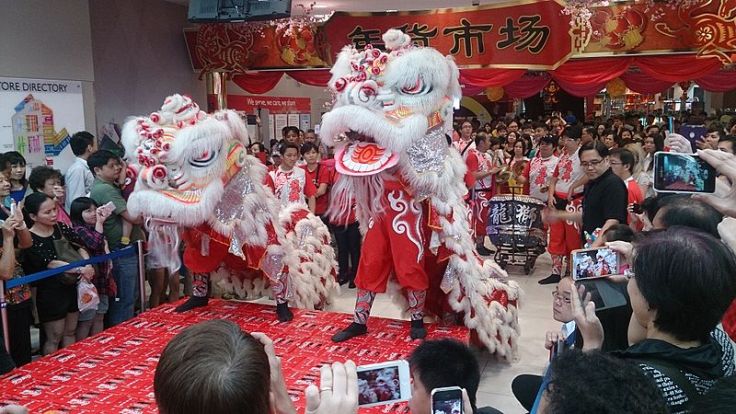 Lion Dancers in New York.  Source: Wikimedia.  Photo by ProjectManhattan.