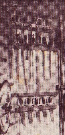 A detail of the armory in the Whang-Ho showing the butterfly sword collection.  Source: Author's personal collection.