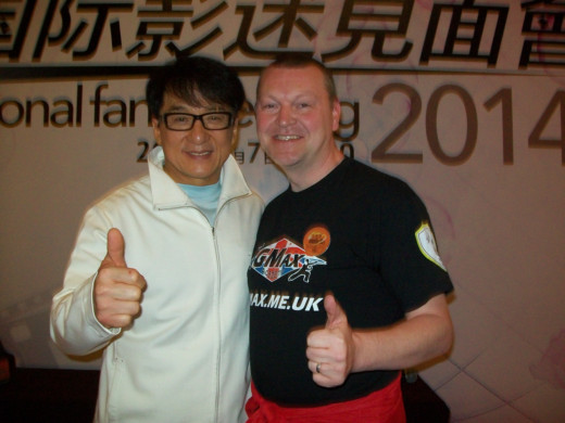 Glen Stanway and Jackie Chan.  Source: Royston Weekly News.