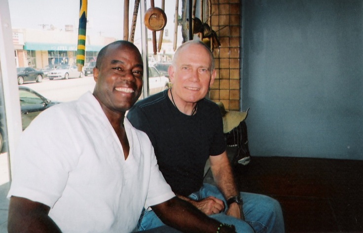 Earl White, chief instructor, Ijo Ija Academy (left), and author (right),  Capoeira Batuque, Los Angeles, CA, 2008.  Source: http://abcclio.blogspot.com/2010/08/author-guest-post-thomas-green-on.html