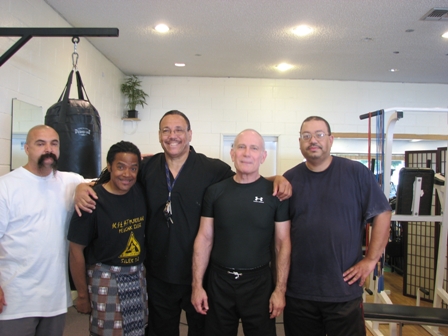 Left to right Gurus Tony Valdez, James Leach, Maha Guru Clifford Stewart, Green, Guru Thomas Lomax,  Los Angeles, CA.  Source: Personal Collection of Prof. Thomas Green.