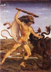 Hercules and the Hydra (ca. 1475) by Antonio del Pollaiuolo. Source: Wikimedia.