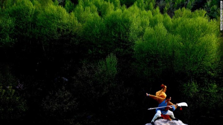 A martial artist on Songshan Mountain.  Source: CNN