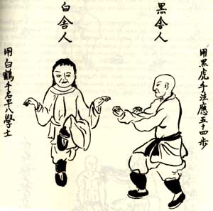 An image from the southern Chinese martial arts manuscript collection known in Japan and Okinawa as the Bubishi.