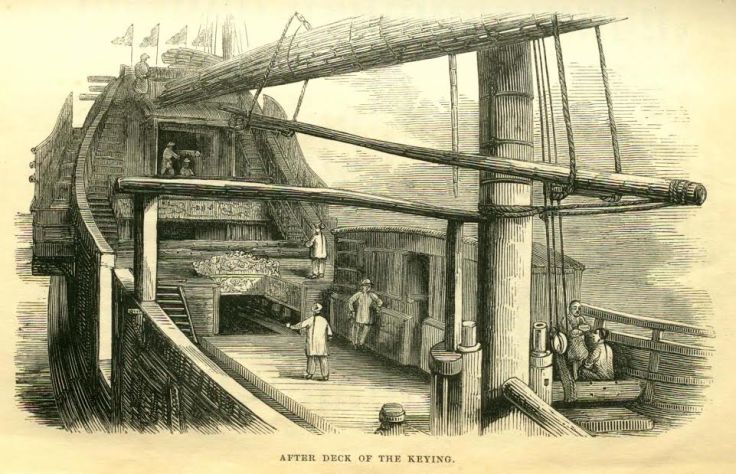 A Windlass on the deck of the famous Chinese junk Keying during its tour of the UK.
