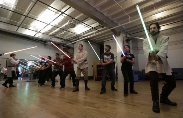 A meeting of the Golden Gates Knights. Instructor Alain Block (right) leads a class. Source: Associated press, image by Jeff Chiu.