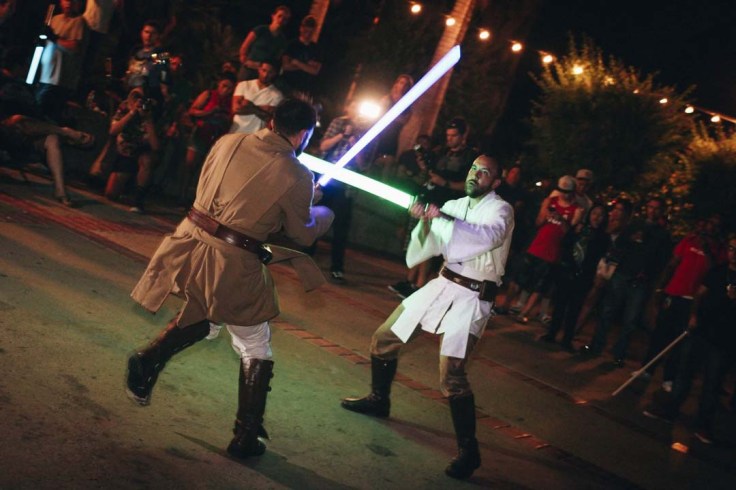 A choreographed lightsaber duel in California. Source: