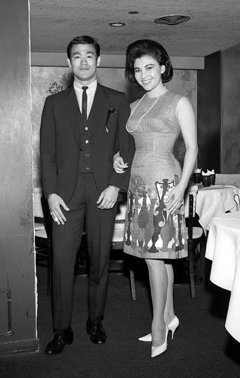  Hong Kong starlet Diana Chang Chung-wen ("the Mandarin Marilyn Monroe") photographed with Bruce Lee in late summer of 1964 during a promotional tour of the U.S. west coast in support of her latest film. This brought them to the Sun Sing Theater, in the heart of San Francisco's Chinatown where Bruce's martial arts demonstration (and critical lecture) nearly resulted in an on-stage brawl in front of a riotous audience. Weeks later, Bruce would face down Wong Jack Man in a legendary behind-closed-doors high noon showdown, based largely on comments he made from the stage of the Sun Sing Theater, as well as long list of incidents with other members Chinatown's martial arts community. (Photo courtesy of UC Berkeley)